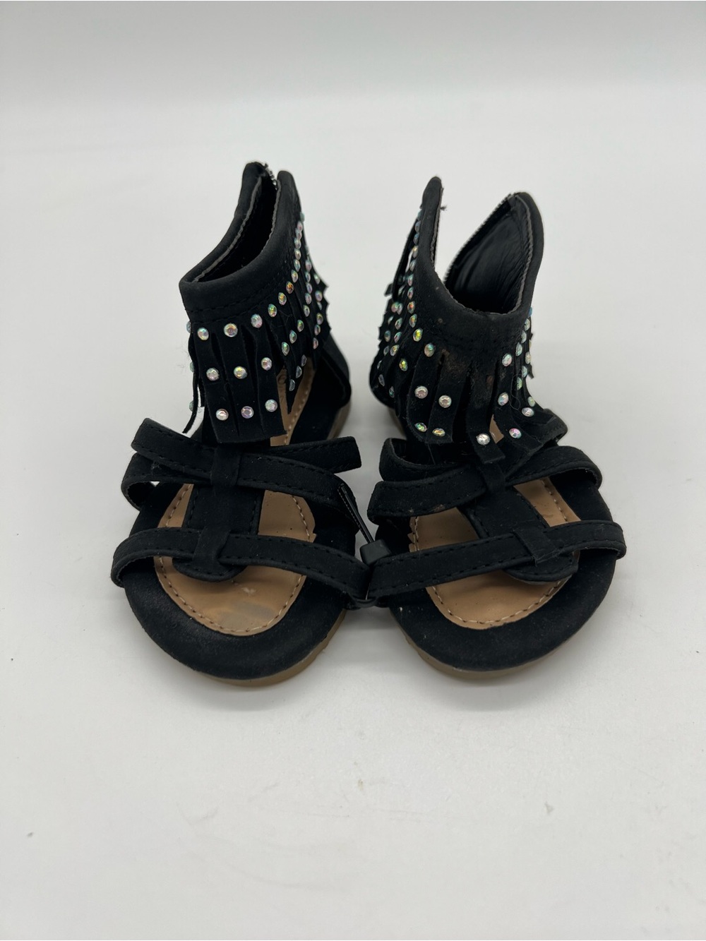 Jumbo Coco Girls Sandals Black Bedazzled Sz 6